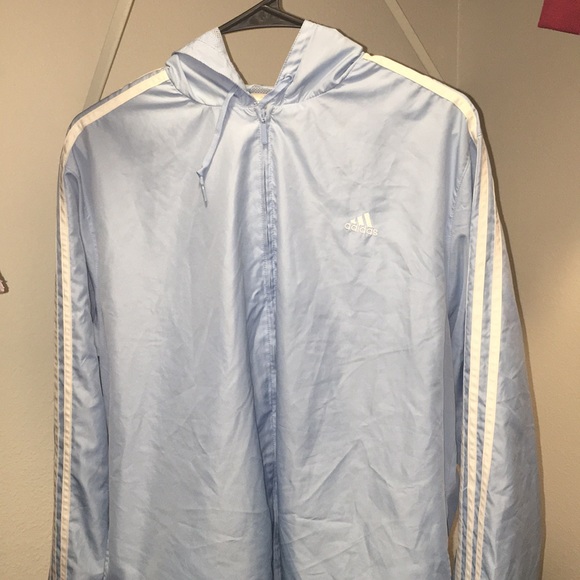 baby blue adidas windbreaker